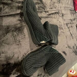 Ugg black sweater boots size 6